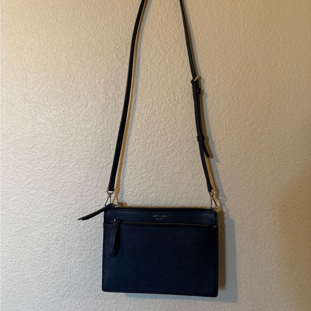 Kate Spade black leather crossbody bag and matching zip coin wallet. - Picture 9 of 9